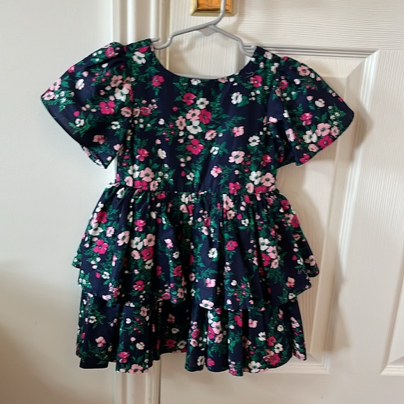 JANIE And JACK Little Girl’s Short - Sleeve Floral Dress Size 3 - Picture 2 of 6